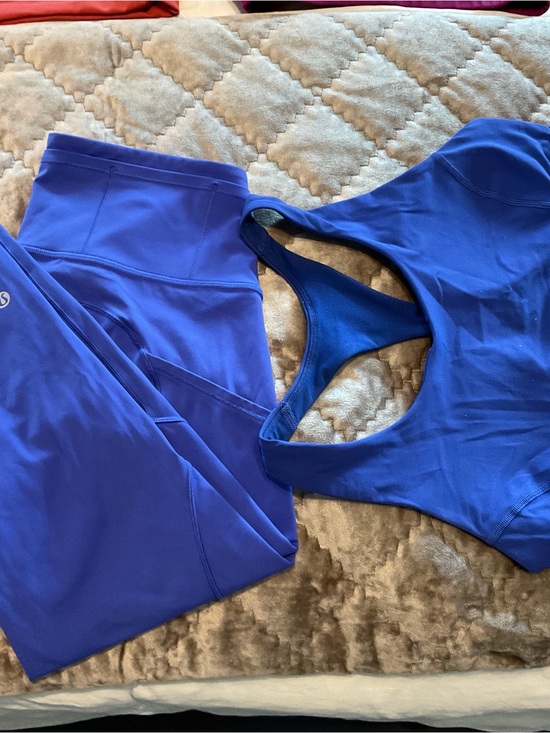lululemon athletica Pants - lululemon athletica Women's Royal Blue Leggings & Sports Bra Set